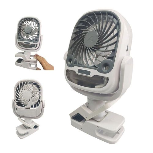 Ventilador De Mesa Umidificador Bateria Recarregavel Usb Garra 3 Velocidades 360 Graus Giratoris Potente Portatil Calor Verao