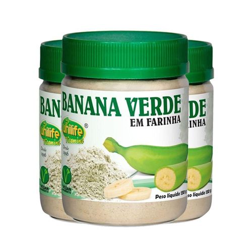 Kit 3 Farinha De Banana Verde 130g Unilife