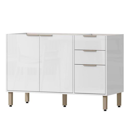 Balcao Pia Sem Tampo 120 Cm Glor Bgl02 Branco Neve Mxm