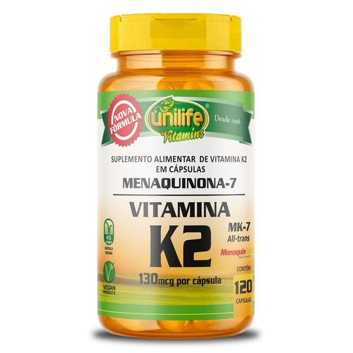 Vitamina K2 Menaquinona-7 Unilife 120 Cápsulas