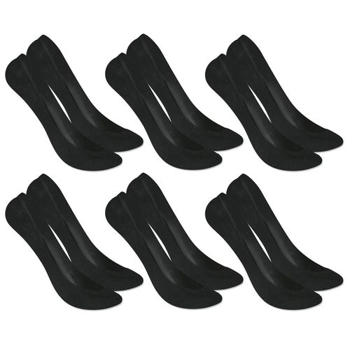 Kit 6 Pares de Meia Selene Sapatilha Super Invisível Feminina - Preto