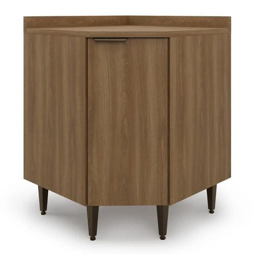 Balcão De Canto Para Cozinha Paris 1 Porta Nogal Batrol Nogal