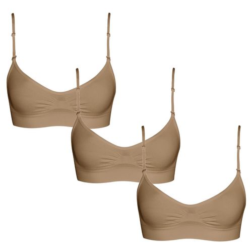Kit 3 Tops Selene Regulável Sem Costura Feminino - Chocolate