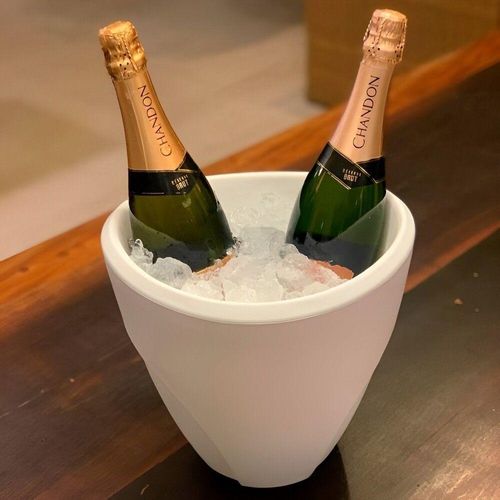 Champanheira de Mesa 5L Polietileno com Parede Dupla para Festas e Eventos Branco