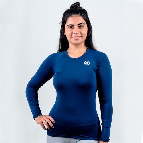 Camisa Térmica Esporte Legal Luar Manga Longa Feminina - Marinho