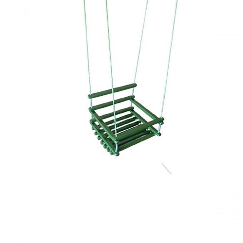 Balanço Gangorra Infantil Madeira 50x40 Verde Suporta 100kg.