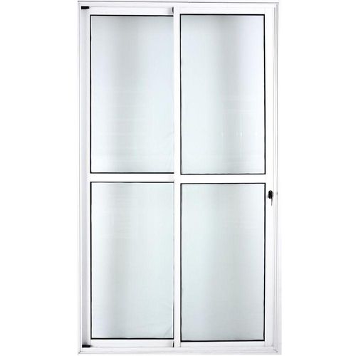 Porta De Alumínio De Correr 2 Folhas 25 c/Chave Branco
