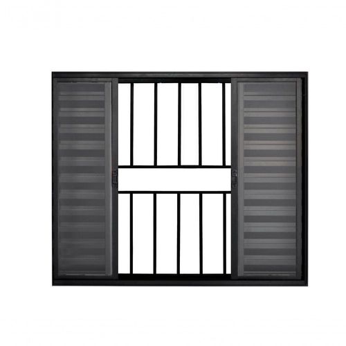 Veneziana 6 Folhas De Correr C/grade 1.00 X 1.00 Alumínio Preto Linha Modular - Hale