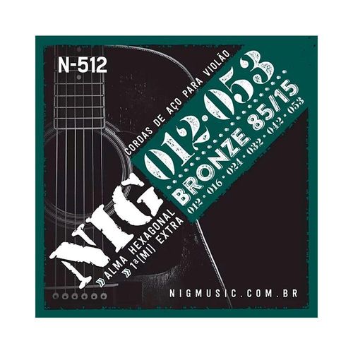 Encordoamento P/ Violão Aço Nig Bronze N-512 12/53 - Ec0526