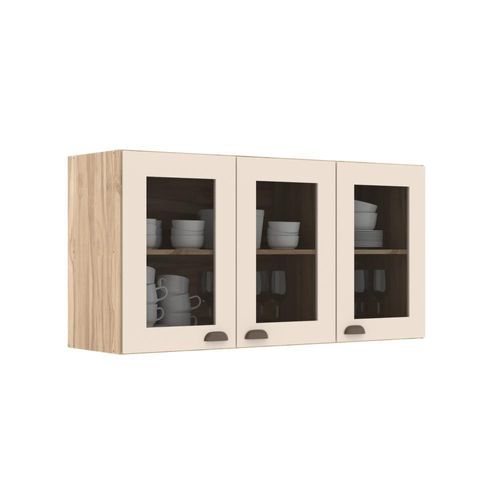 Armário Aereo 120 Cm Co11301 Veneza Carvalho Oak Cristalo Decibal
