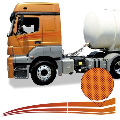 Kit Adesivo Faixas Par Mb Axor 1933 2544 2644 2041 2536 2019 Cor Laranja