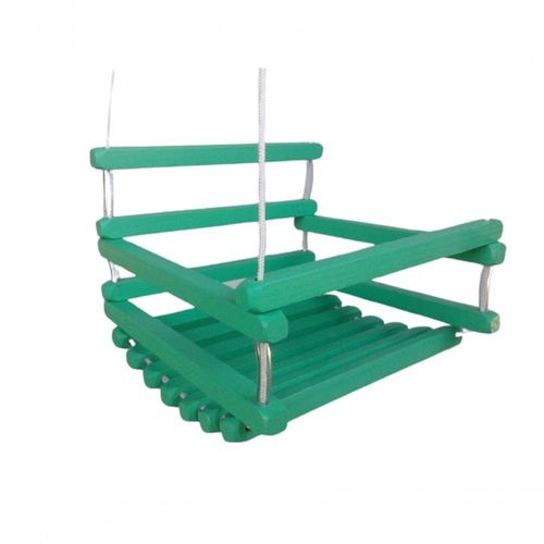Balanço Gangorra Infantil Madeira 35x35 Verde Suporta 80 Kg.