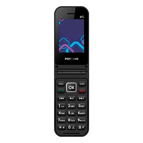 Celular Flip Para Idoso Com Botão SOS Dual Chip E P51 Positivo Preto