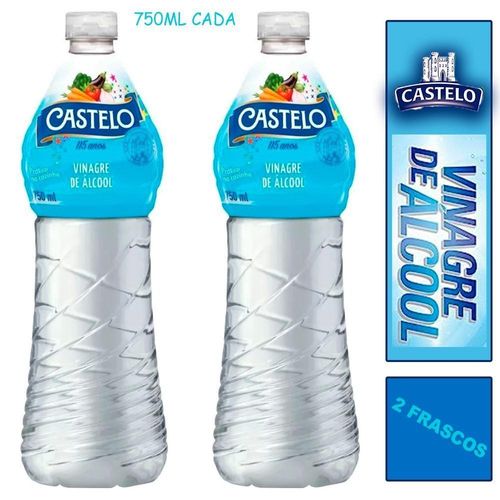 2 Vinagre De Alcool Castelo Branco Frasco 750Ml