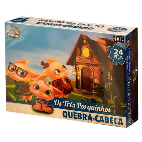 Puzzle Os 3 Porquinhos 24 Peças - Pais E Filhos