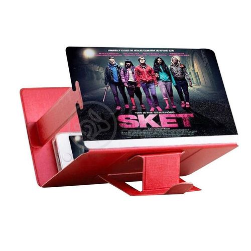 Lupa Ampliadora Tela De Celular Portátil Dobrável Vermelho