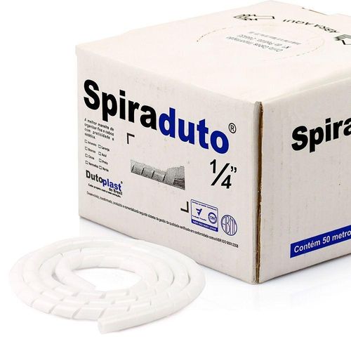 Organizador Fios E Cabos Spiraduto 1-4 Branco - 15 Metros