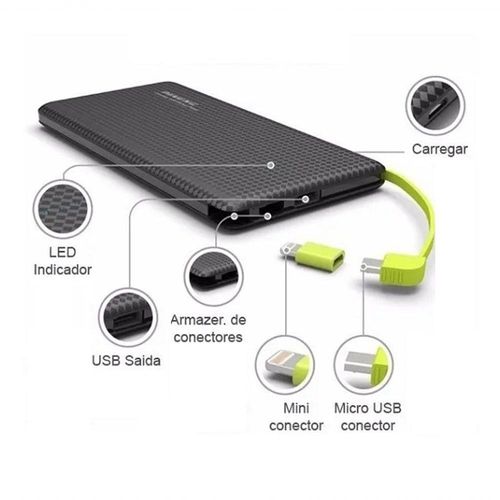 Carregador Portátil Powerbank 10000mah Conector Type C