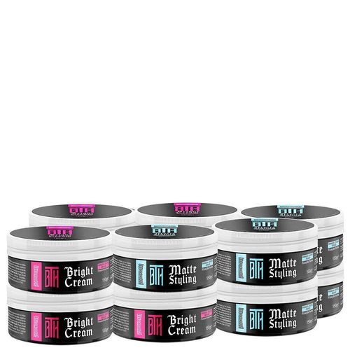 Kit 06 Pomada Matte Styling + 06 Brilho Bright Cream Bth 150G