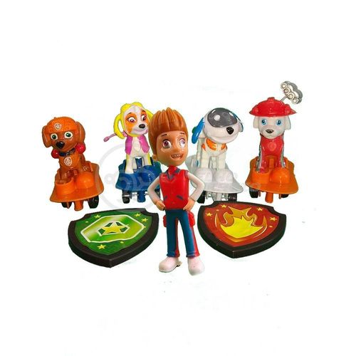 Kit 5 Bonecos Brinquedos Patrulha Canina Com 4 Skate 7