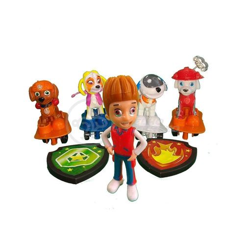 Kit 5 Bonecos Patrulha Canina Com 4 Skat Robo Dog 5