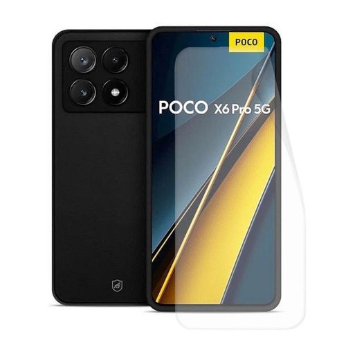 Kit Capa Silicon Veloz E Película Hydrogel Hd Para Xiaomi Poco X6 Pro 5g - Gshield