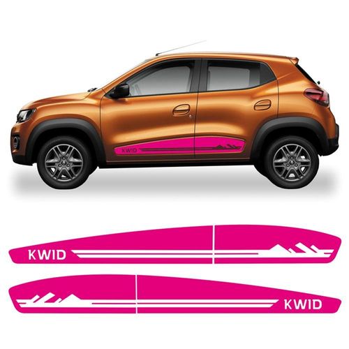 Kit Adesivo Renault Kwid Faixa Lateral Porta 2017/2022 Kwd14 Rosa Cor Rosa