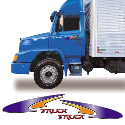 Par Adesivo Portas Mercedes Benz Truck 1318 1718 1723 Cor Azul