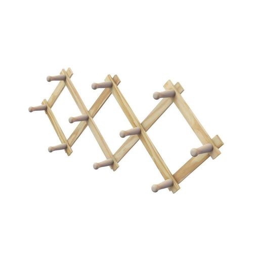 Cabide Sanfonado De Parede Em Madeira Pinus - Stolf 10 Pinos