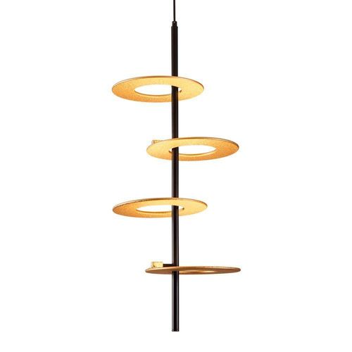 Lustre Pendente Nordecor Kote 2760 Preto / Dourado Led Bivolt
