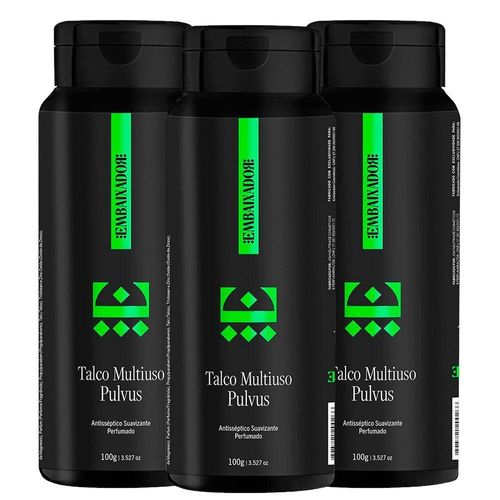 Kit 03 Talco Multiuso Pulvus Menthol Embaixador 100G