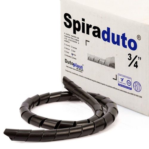 Organizador Fios E Cabos Spiraduto 3-4 Preto - 4 Metros