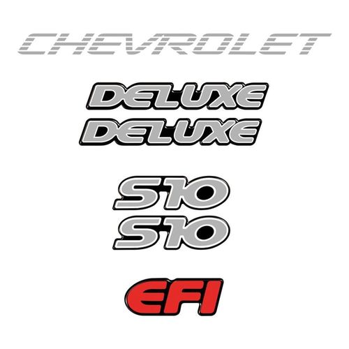 Kit Adesivos Compatível S10 Deluxe Efi Resinados R273 Prata Preto