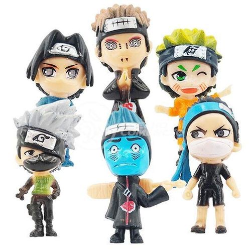 Kit 6 Bonecos Action Figure Naruto Akatsuki 6Cm