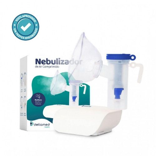 Kit Termômetro Infravermelho + Nebulizador Compacto Dellamed
