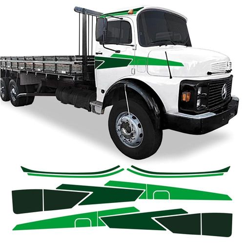 Adesivo Faixa Lateral Mercedes Mb 1113 1313 1513 Cor Verde