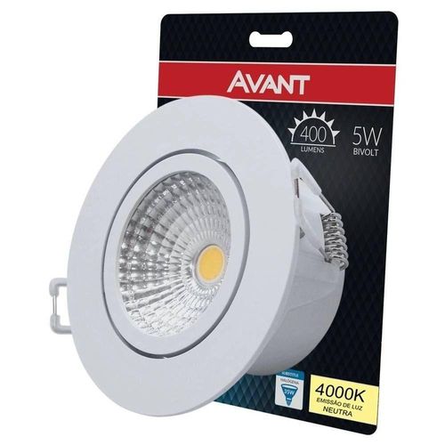 Spot Led Embutir Redondo Bivolt 5w 4000k Avant