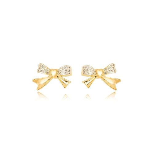 Brinco Laço Minimalista Banhado A Ouro 18k