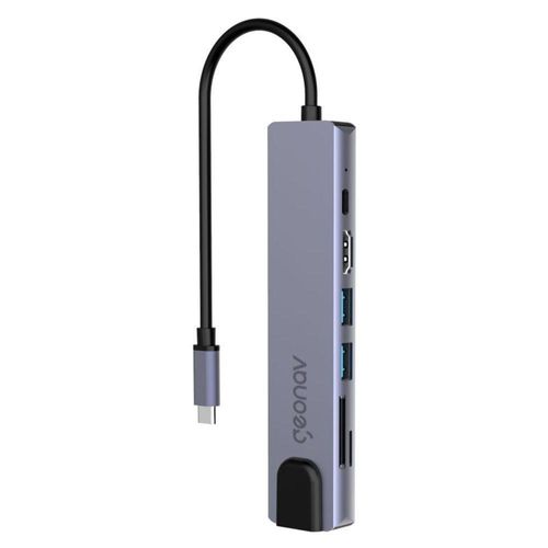 Adaptador Usb-C Multiportas 7 Em 1, Prata, Geonav