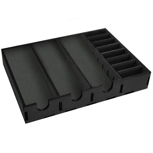 Suporte Mdf Para 3 Maquinas De Cortar Cabelo E 8 Pentes De Altura Preto
