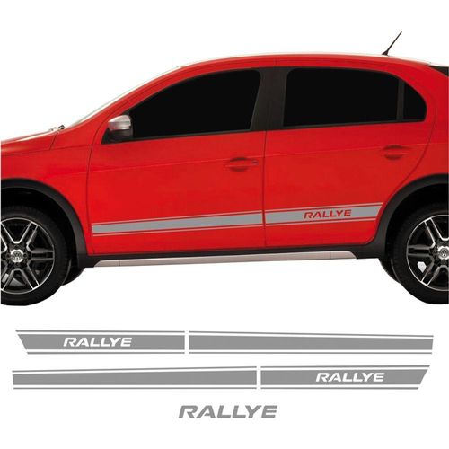 Adesivos Compatível Gol Rallye 2011 Lateral + Traseira R699 Cinza Cor Cinza