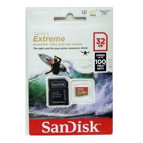 Cartão Microsd 32gb Sandisk Extreme 100R - 60W para GoPro e Similares