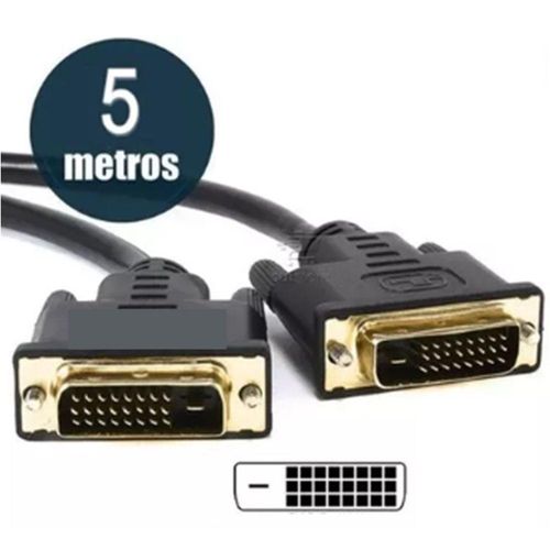 Cabo Dvi Macho 5 Metros Alta Qualidade Para Dvi Macho