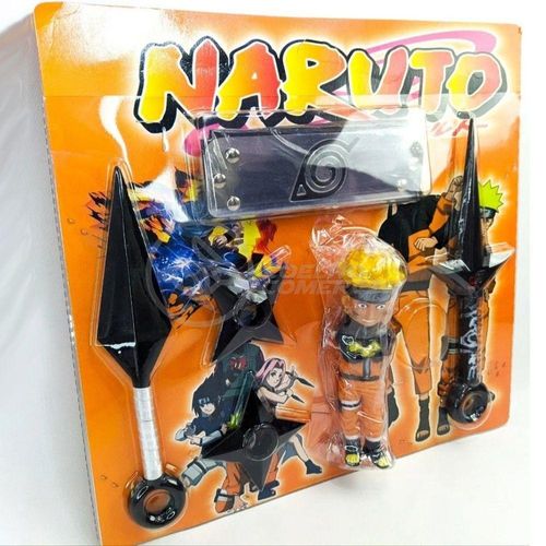 Kit Boneco Naruto 15Cm + 2 Shuriken + 1 Bandana + ...