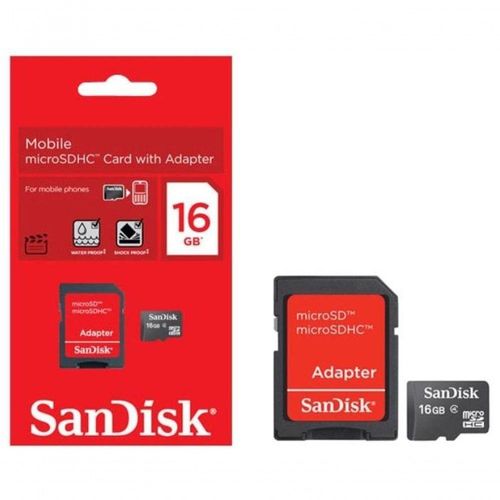 Cartão Memória Micro Sd 16gb + Adaptador Sandisk