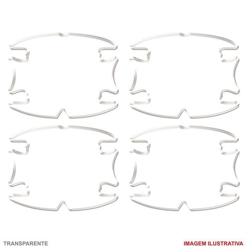 Jogo Adesivo Protetor Maçaneta Carro Resinado Transparente Transparente