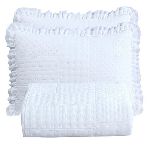 Kit Cobre Leito Colcha Bello Queen Dupla Face 3 Peças Branco 100% Poliéster
