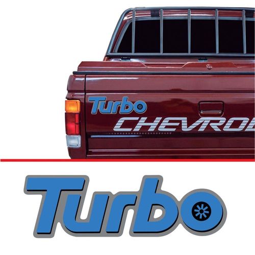 Emblema Turbo D20 Adesivo Azul Traseira Modelo Original Azul