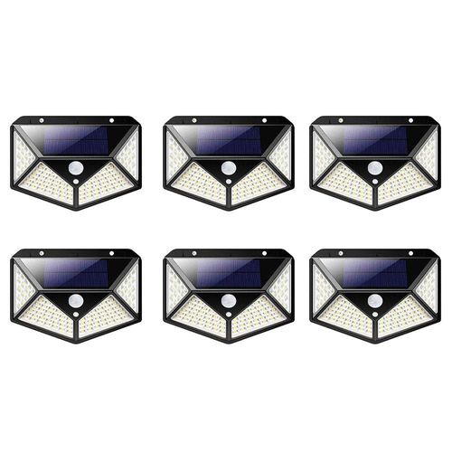 Luminaria Solar Spot Kit 6 Uni Balizadora Parede 3 Funçoes Sensor Presença Lampada Iluminaçao