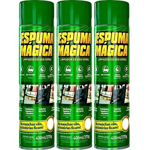 Kit Com 3 Espuma Magica Aerossol 400ml - Proauto Premium